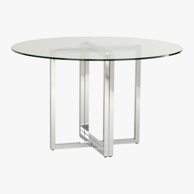 Silverado Chrome 47 Round Modern Dining Table Reviews CB2