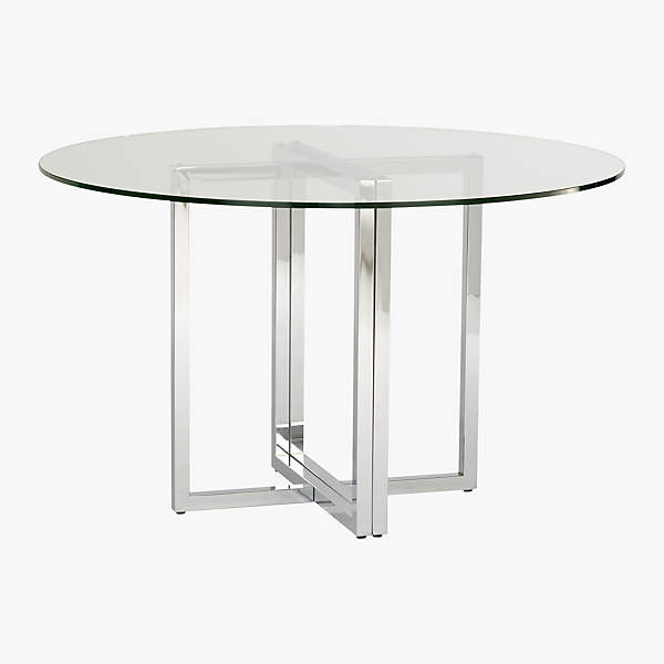 cb2 glass round table