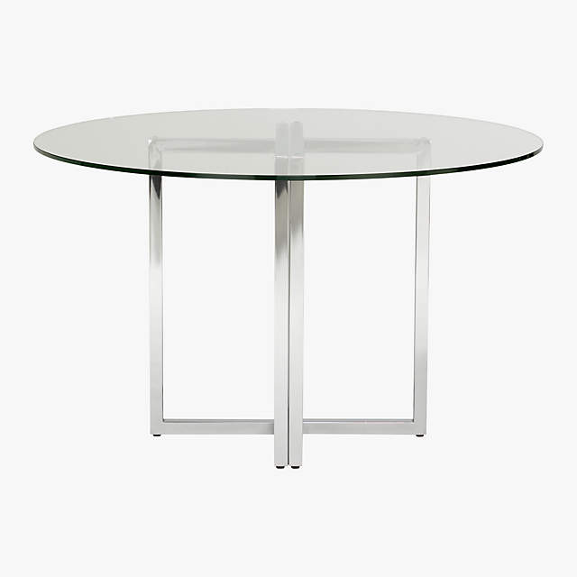 Silverado Glass And Chrome Dining Table, Cb2 Round Glass Dining Table