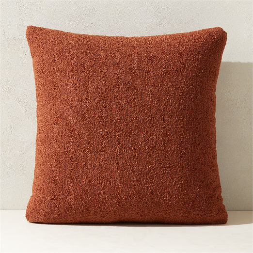 Silves Sienna Brown Boucle Outdoor Throw Pillow 20"