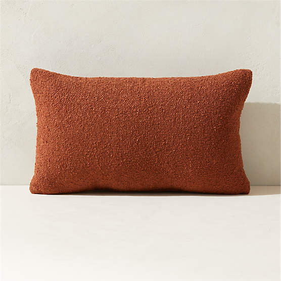 Silves Sienna Brown Boucle Outdoor Lumbar Pillow 20"x12"