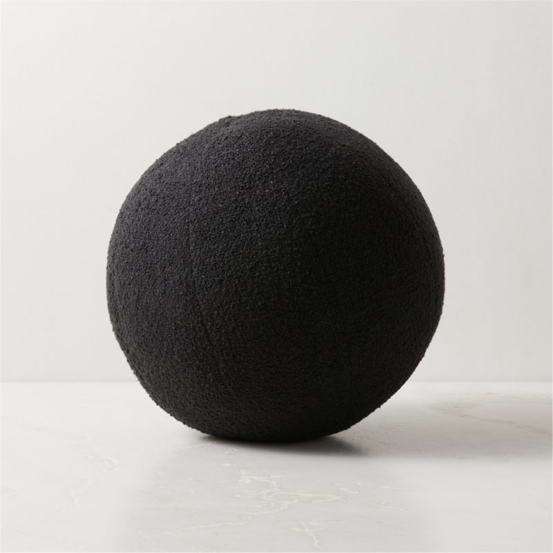 Silves Black Boucle Sphere Outdoor Throw Pillow 12" - image 1 of 6