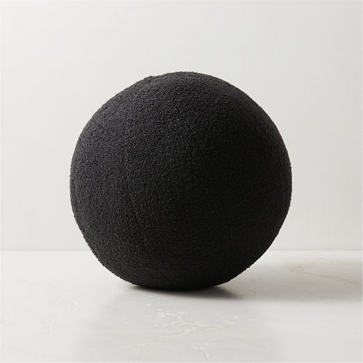 Silves Black Boucle Sphere Outdoor Throw Pillow 12"