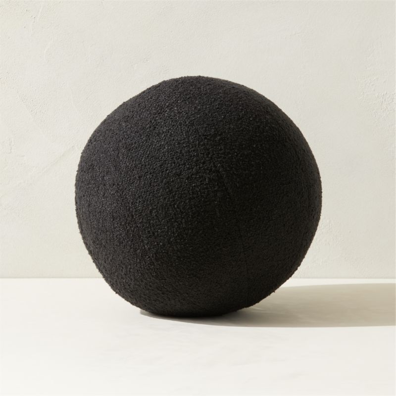 Silves Black Boucle Sphere Outdoor Throw Pillow 12" - image 0 of 6