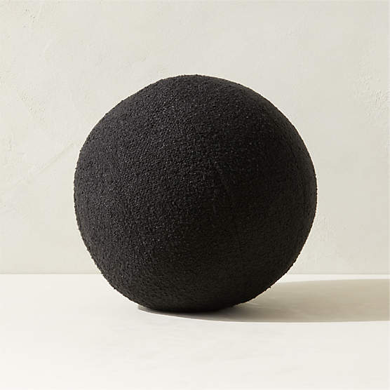 Silves Black Boucle Sphere Outdoor Throw Pillow 12"