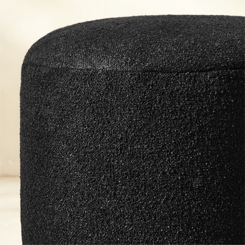 Silves Black Boucle Outdoor Pouf 24" - image 2 of 3