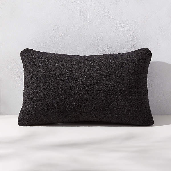 Silves Modern Black Boucle Outdoor Throw Pillow 20x12 + Reviews