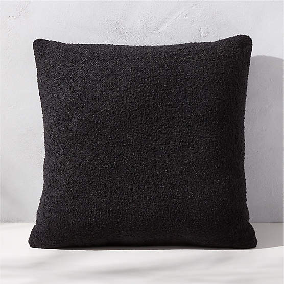 Silves Black Boucle Outdoor Throw Pillow 20''