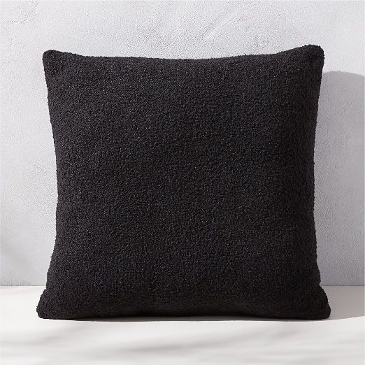 Silves Black Boucle Outdoor Throw Pillow 20''x20"