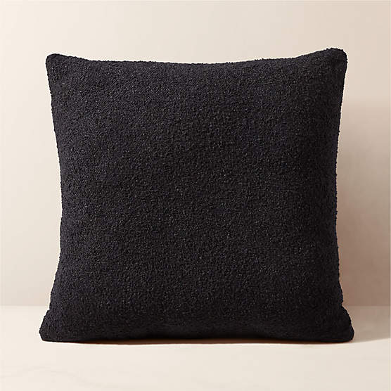 Silves Black Performance Boucle Outdoor Throw Pillow 20''x20"