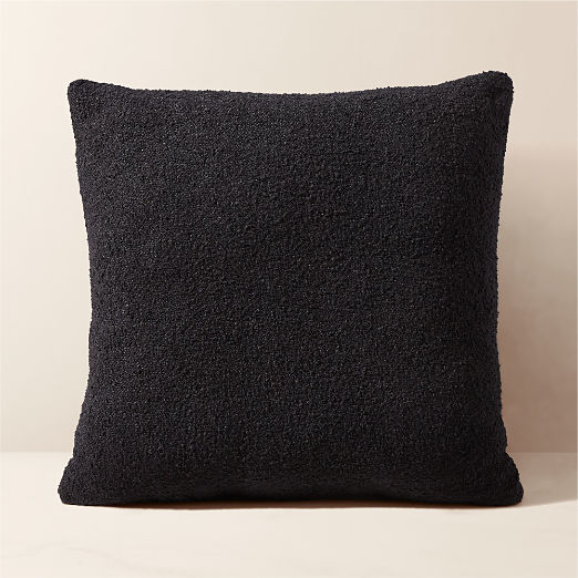 Silves Black Performance Boucle Outdoor Throw Pillow 20''x20"