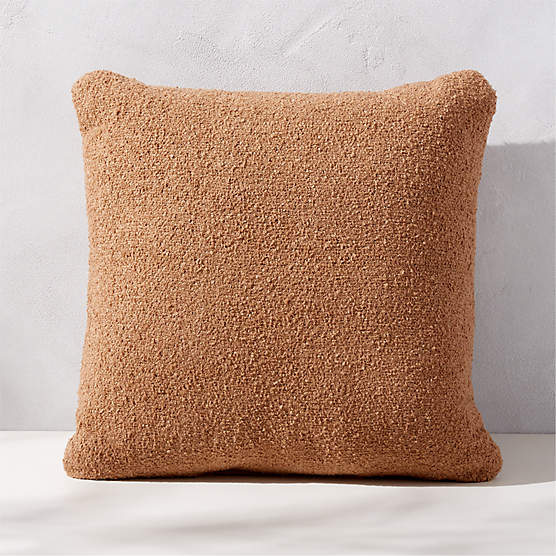 Silves Light Brown Boucle Outdoor Throw Pillow 20''x20"