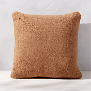 Crosby Tobacco Brown and Ivory Alpaca Throw Pillow with Down-Alternative Insert 23"x23"