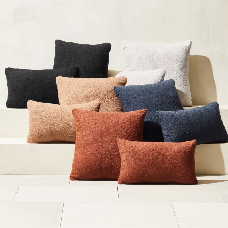 Silves White Boucle Outdoor Throw Pillow 20''