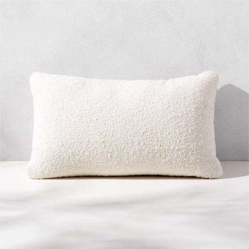 Silves White Boucle Outdoor Lumbar Pillow 20''x12'' - image 0 of 5