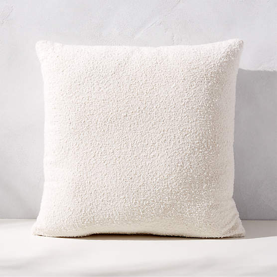 Silves White Boucle Outdoor Throw Pillow 20''x20"