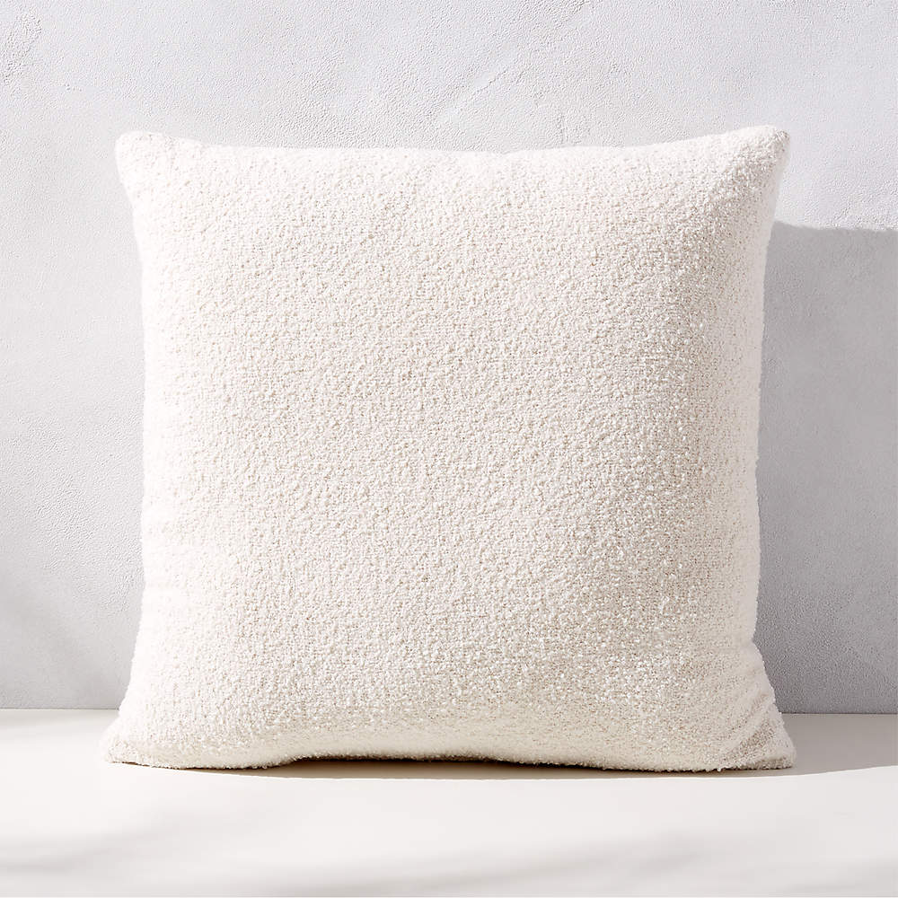Silves Modern White Boucle Outdoor Throw Pillow 20'' + Reviews