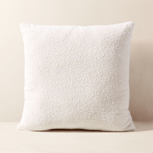 Silves White Performance Boucle Outdoor Throw Pillow 20''x20"