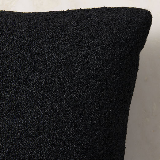 Silves Black Performance Boucle Outdoor Throw Pillow 23"x23"