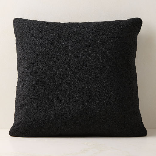 Silves Black Performance Boucle Outdoor Throw Pillow 23"x23"