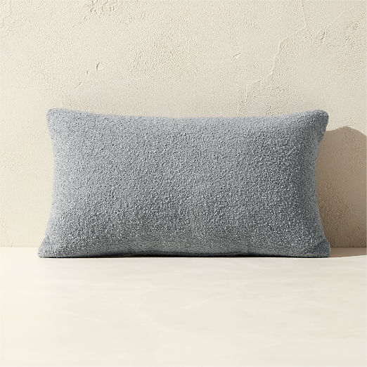 Silves Cool Grey Boucle Outdoor Throw Pillow 20"x12"