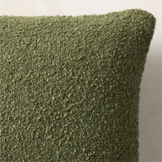 Silves Green Performance Boucle Outdoor Lumbar Throw Pillow 20"x12"