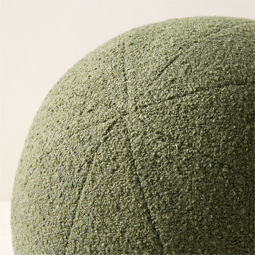 Silves Green Boucle Sphere Outdoor Throw Pillow 12"