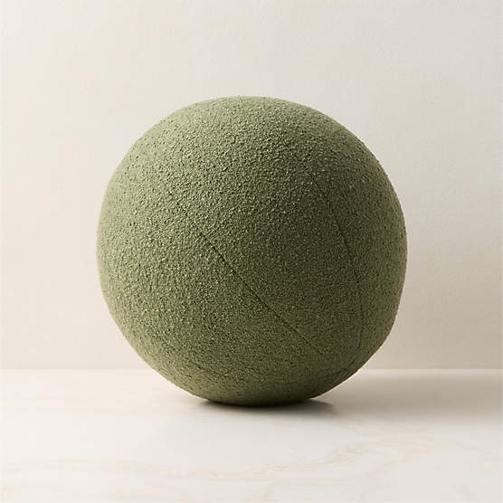 Silves Green Boucle Sphere Outdoor Throw Pillow 12"