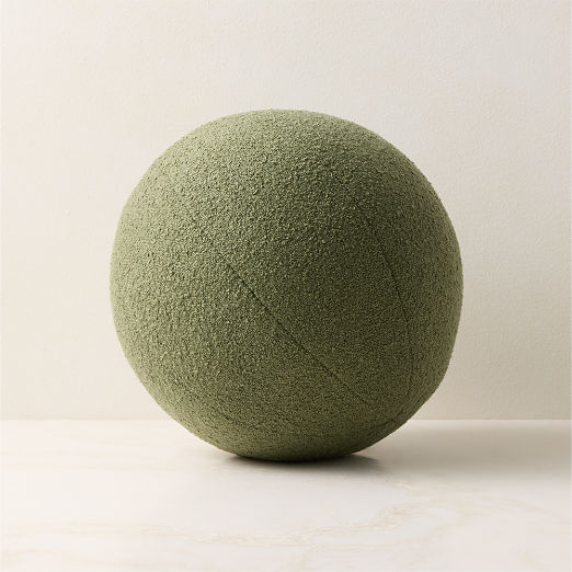 Silves Green Boucle Sphere Outdoor Throw Pillow 12"