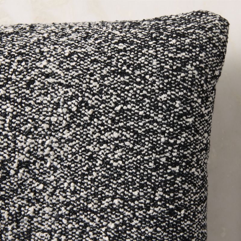 Silves Heathered Black and White Boucle Outdoor Lumbar Throw Pillow 20"x12" - image 1 of 6