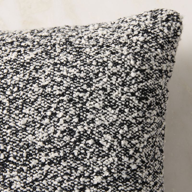 Silves Heathered Black and White Boucle Outdoor Throw Pillow 20"x20" - image 2 of 7