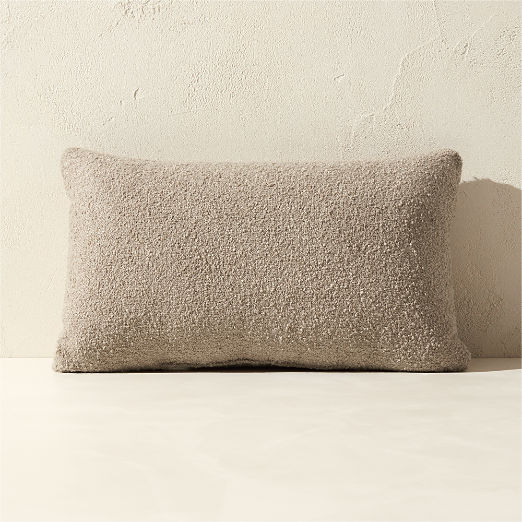 Silves Sand Boucle Outdoor Throw Pillow 20"x12"