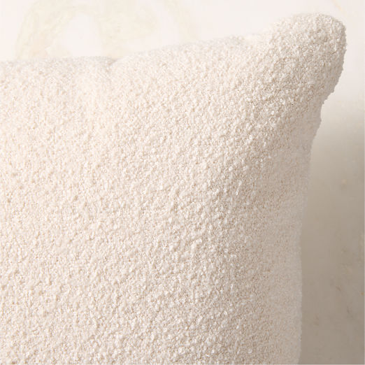 Silves White Boucle Outdoor Throw Pillow 23"x23"