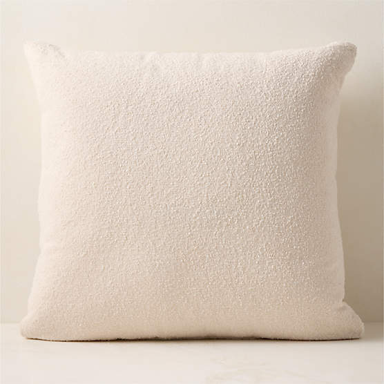 Silves White Boucle Outdoor Throw Pillow 23"x23"