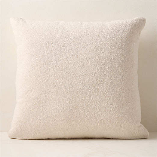 Silves White Performance Boucle Outdoor Throw Pillow 23"x23"