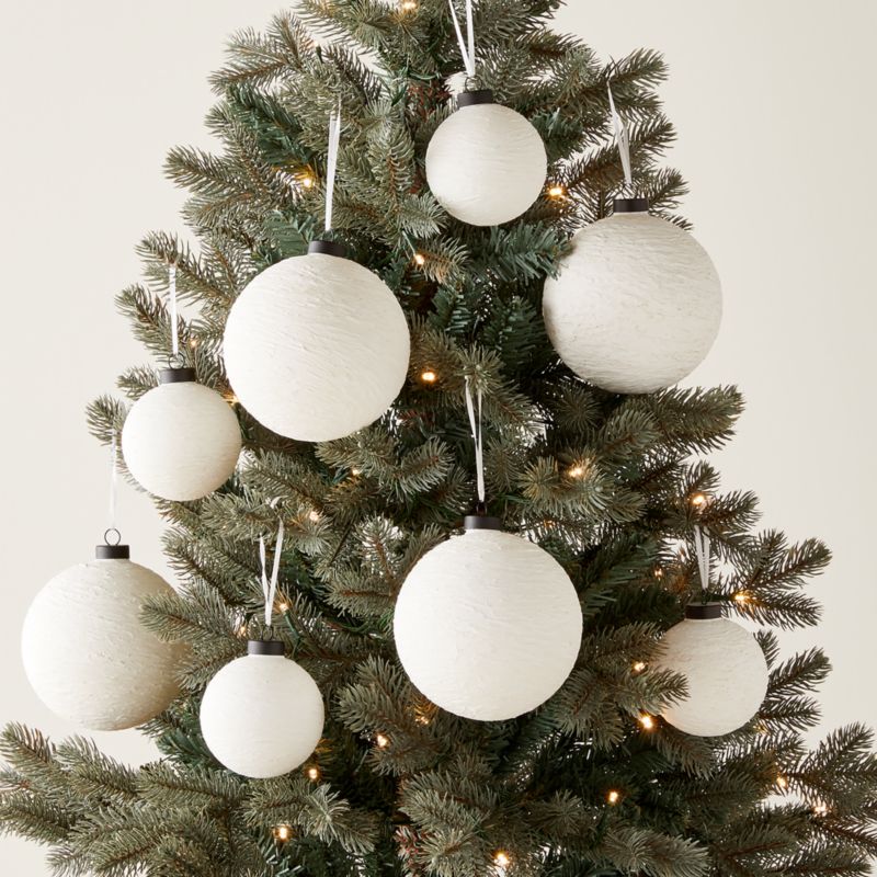 Sima Ivory Textured Glass Christmas Tree Ornaments Set of 8 - image 1 of 3