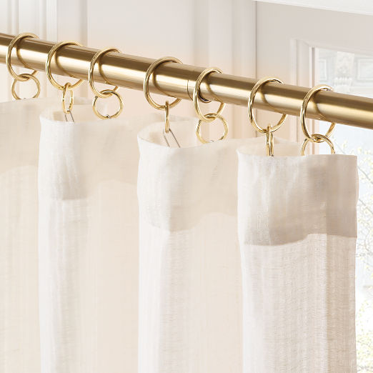 Simona Warm White Open weave Linen Blend Window Curtain Panel 48"x96"