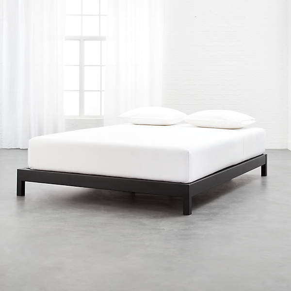 Simple Black Metal Bed Base Queen, Queen Mattress With Frame And Headboard