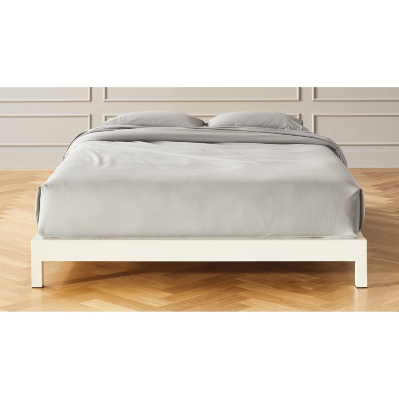 Simple White Metal Bed Base CB2 Canada