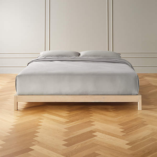 Simple Whitewash Bed Base King, Simple King Bed