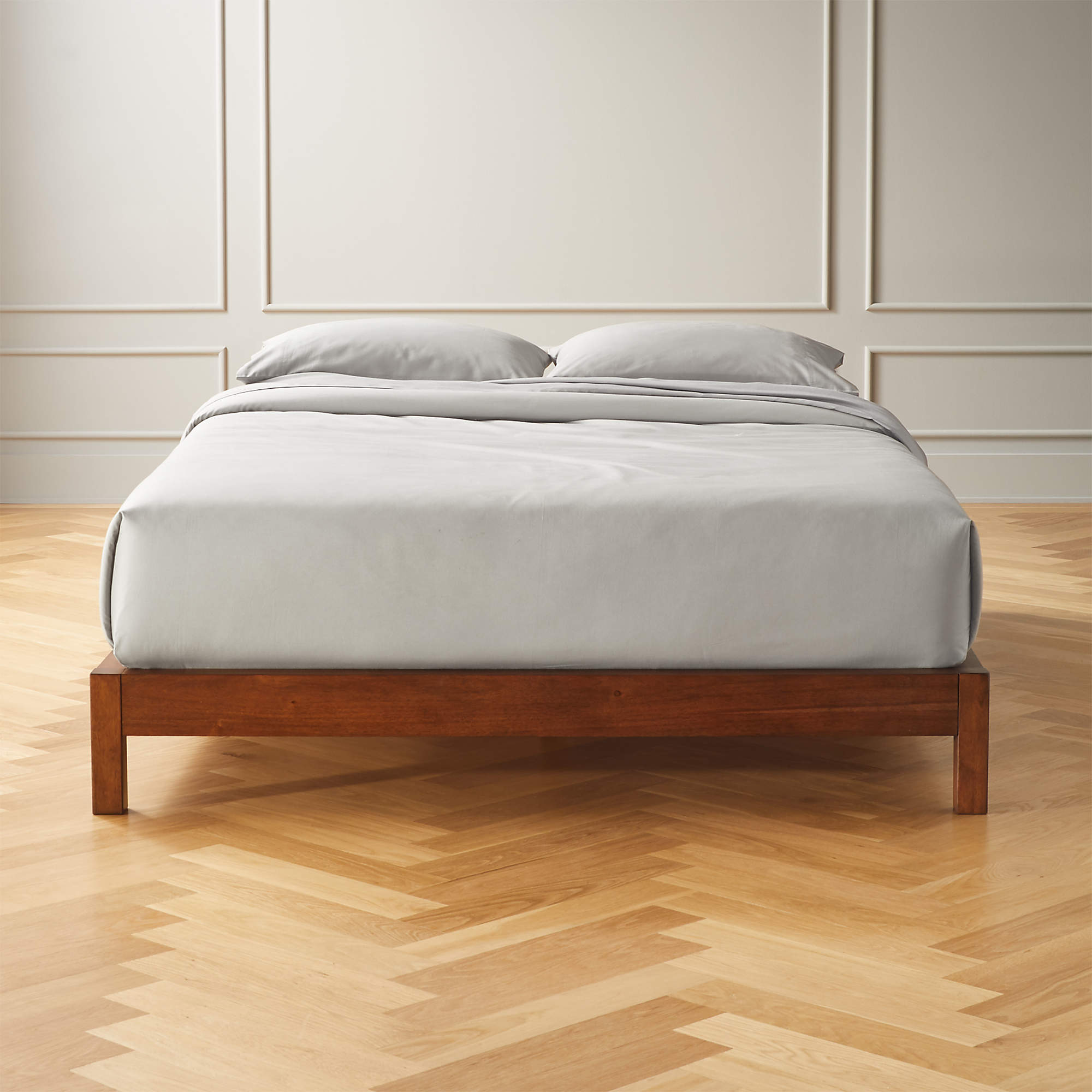 Simple Acacia Wood Bed Base CB2