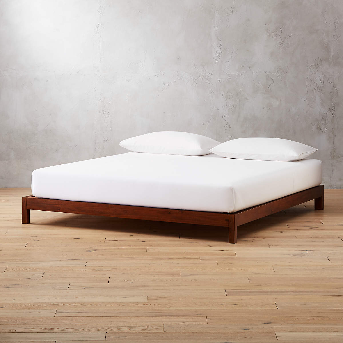 Simple Acacia Wood King Platform Bed + Reviews CB2