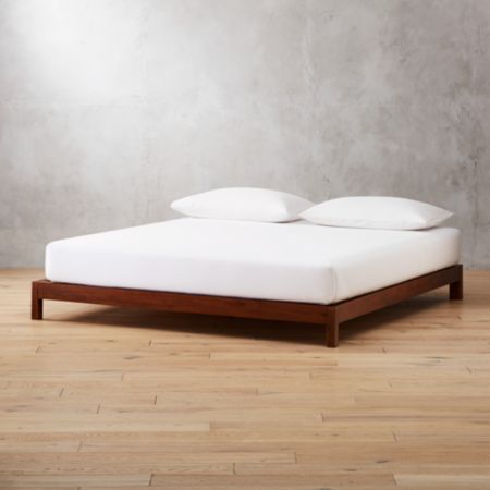 Simple Acacia Wood Bed Base King Reviews Cb2