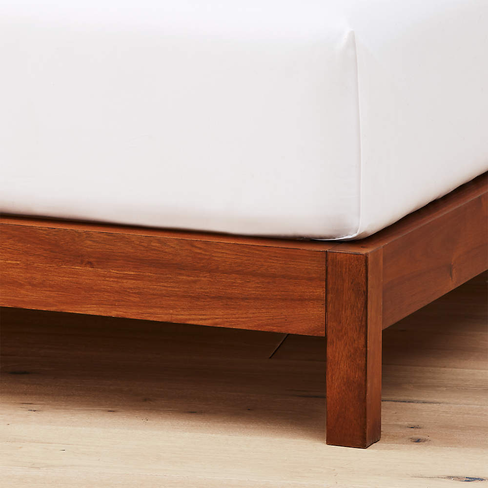 simple acacia wood bed base queen