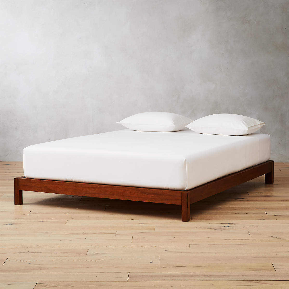 Simple Acacia Wood Bed Base Queen + Reviews | CB2 Canada