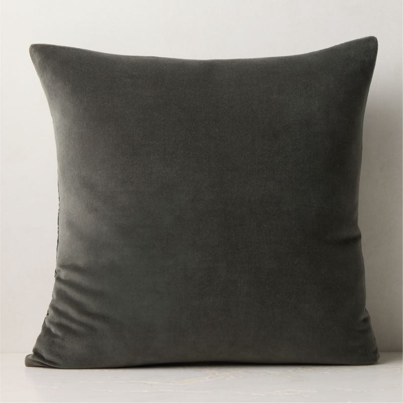 Sinclair Smoked Green Printed Silk Throw Pillow with Feather-Down Insert 23"x23" - image 2 of 5
