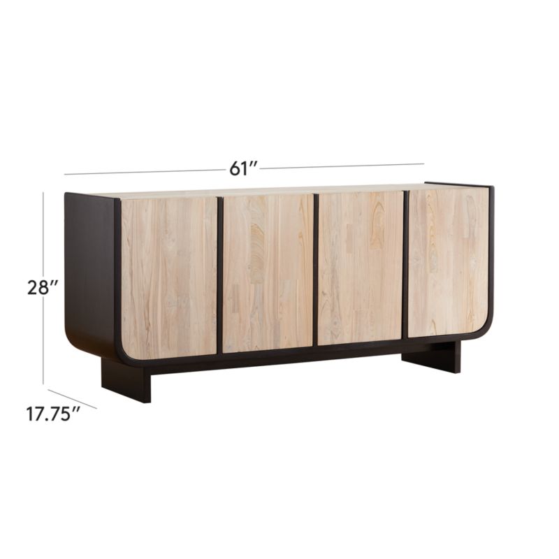 View Sion 61" White-Washed Teak Wood Credenza - image 3 of 12