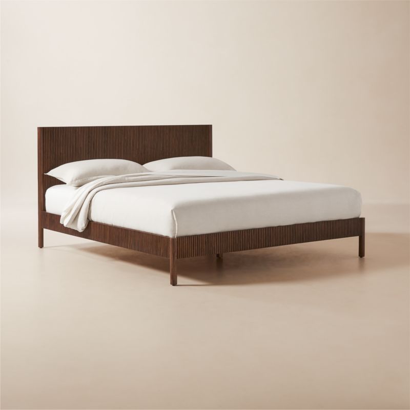 Siro Dark Mindi Wood King Bed - image 4 of 11