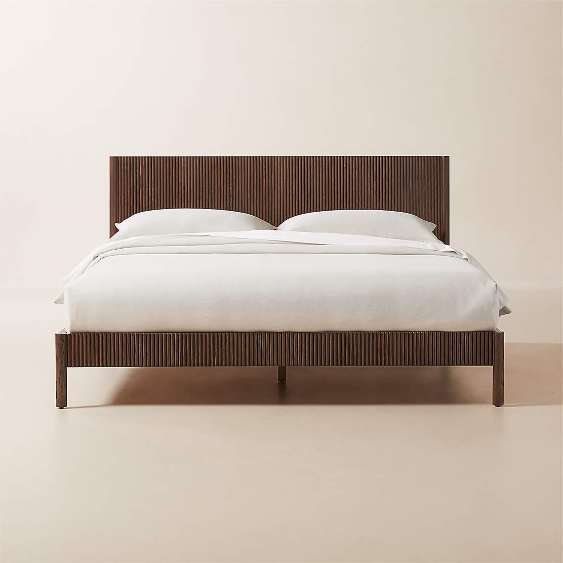 Siro Dark Mindi Wood Queen Bed + Reviews | CB2