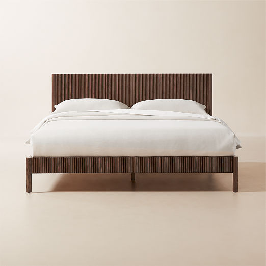 Siro Dark Mindi Wood King Bed